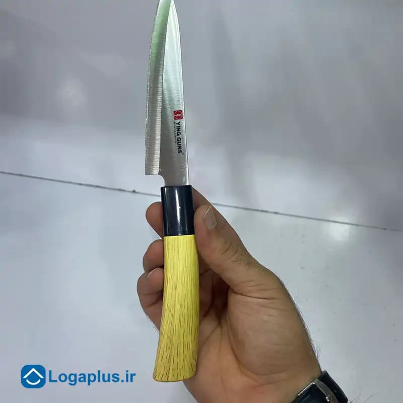 چاقوی آشپزخانه استیل برند Ying Guns با دسته طرح چوب — تصویر ۲