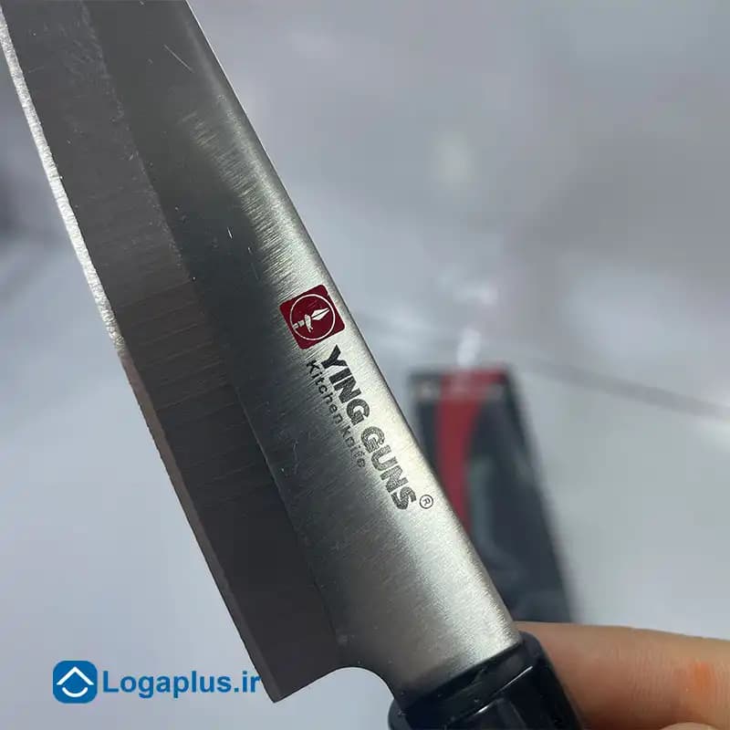 چاقوی آشپزخانه استیل برند Ying Guns با دسته طرح چوب — تصویر ۳