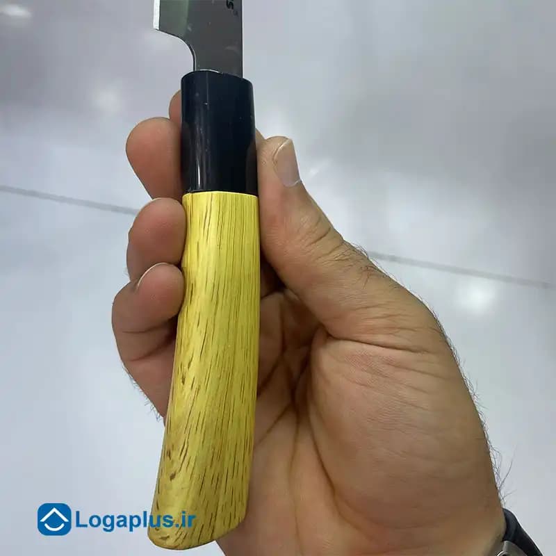 چاقوی آشپزخانه استیل برند Ying Guns با دسته طرح چوب — تصویر ۵