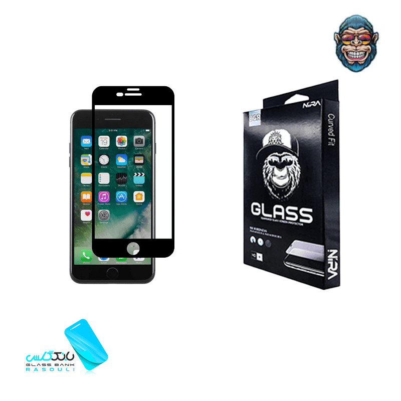 گلس آنتی استاتیک مانکی آیفون 7 plus رنگ مشکی برند نیرا