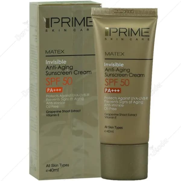 کرم ضدآفتاب جوان کننده SPF50 (بی رنگ) پرایم
