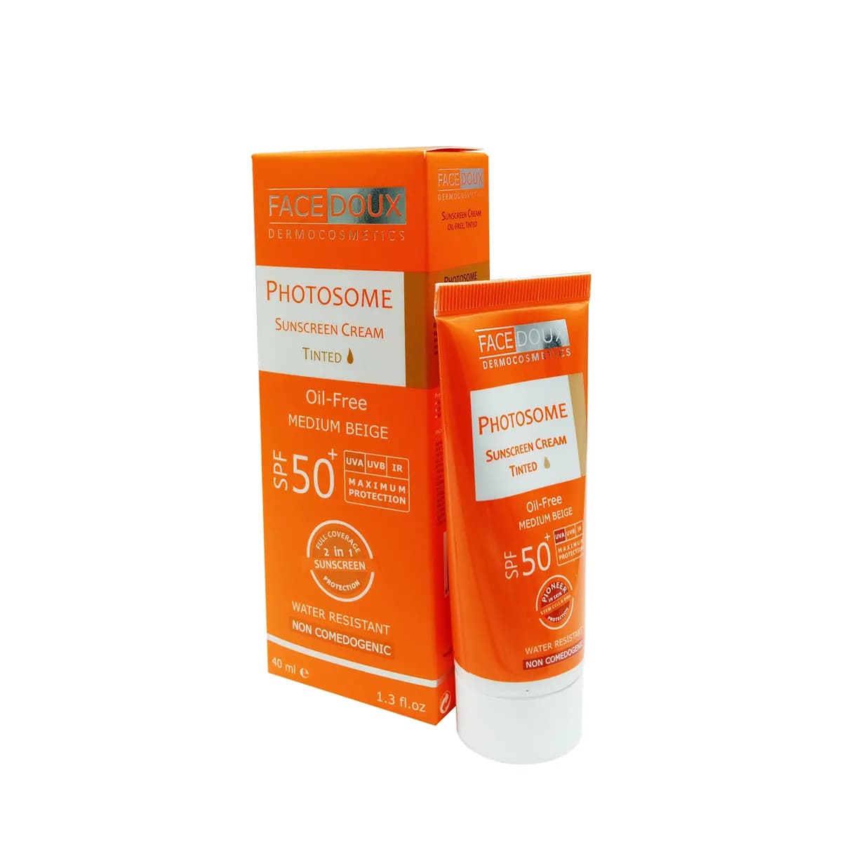 کرم ضد آفتاب رنگی فوتوزوم SPF50 (بژ متوسط) فیس دوکس — تصویر ۲