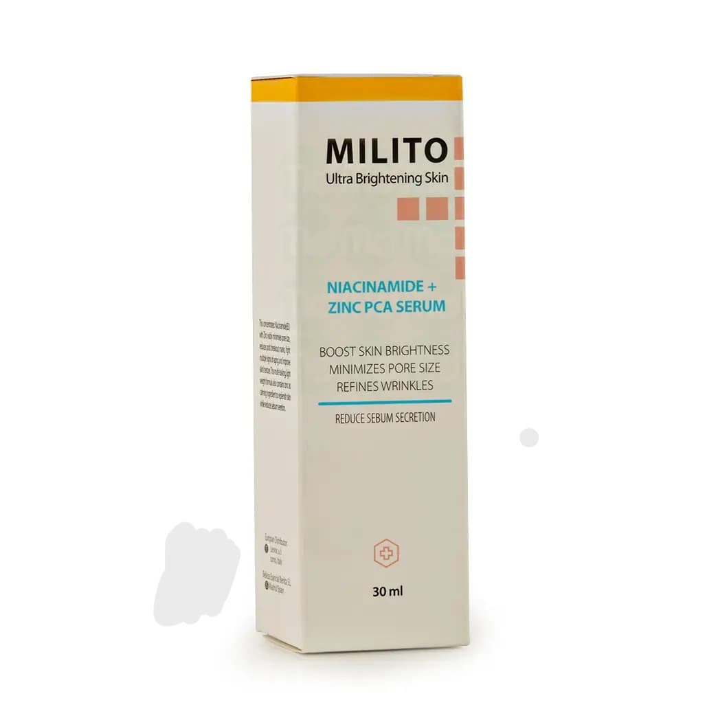 سرم روشن کننده پوست میلیتو حاوی نیاسین آمید و زینک 30ml