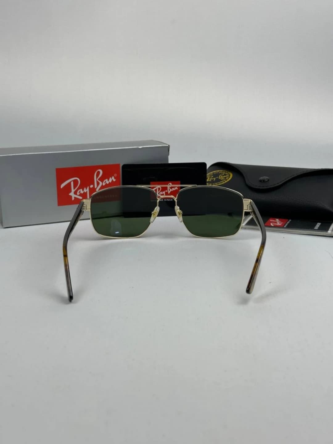عینک ریبن طلایی عدسی سبزrayban rb-3663 — تصویر ۳