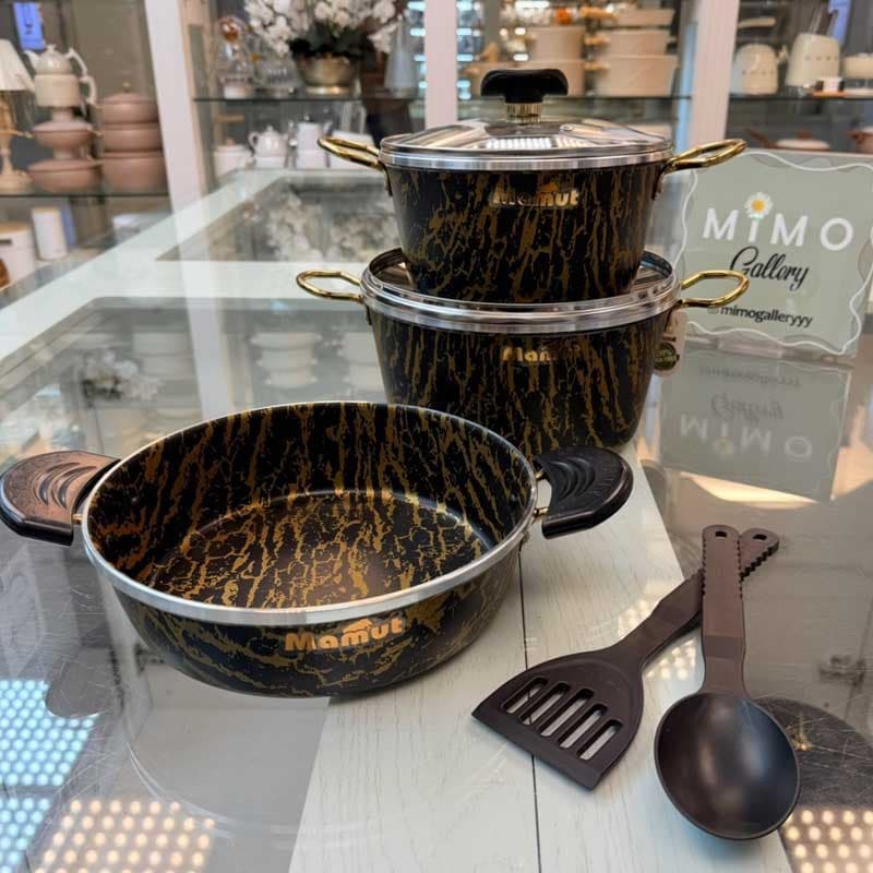 سرویس قابلمه 9 پارچه ماموت MAMUT طرح سنگی (سرویس جوان) کد MAFG-2409 — تصویر ۲