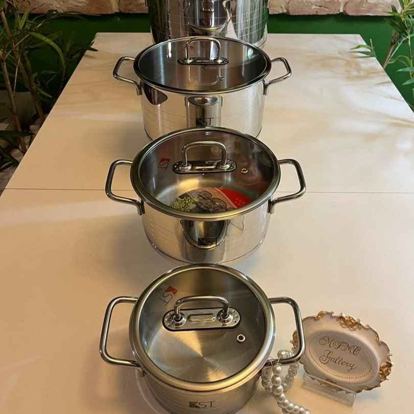 قابلمه استیل کی اس تی طرح جدید در سایزهای مختلف — تصویر ۳