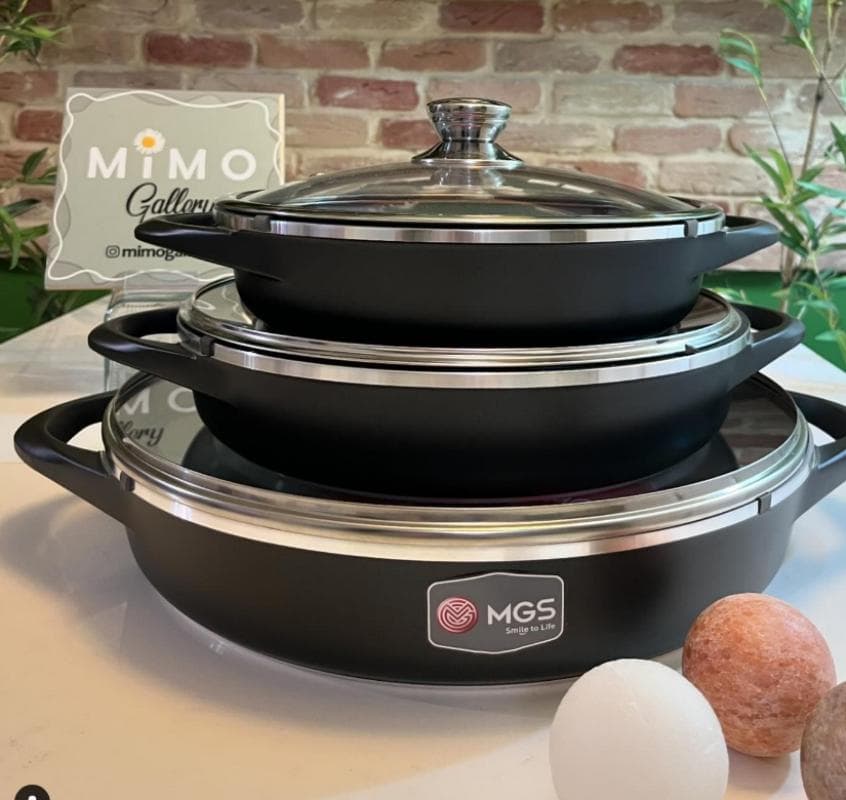 ماهیتابه دو دسته دربدار برند M.G.S — تصویر ۴