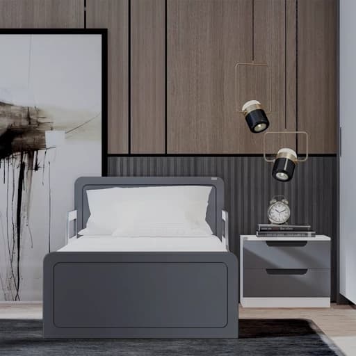 ست تخت خواب یک نفره مدل FH775 سایز 90×200 سانتی متر مجموعه دو عددی مبلمان فرنا مدل 1145230