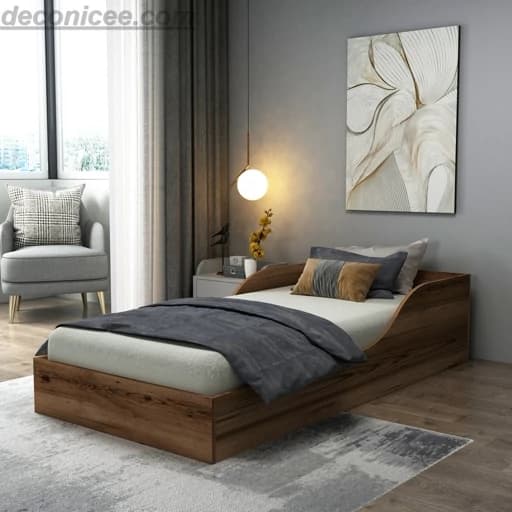 تخت ساده اقتصادی رنگ گردویی مبلمان فرنا مدل 1145202