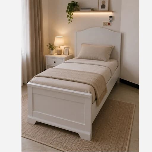 تخت خواب تک نفره سفید مبلمان فرنا مدل 1145191