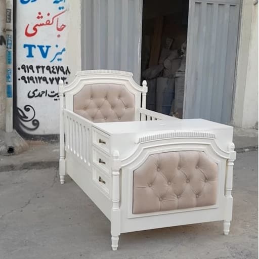 تخت خواب نوزاد نوجوان پارچه خور زیبا مبلمان فرنا مدل 1145189