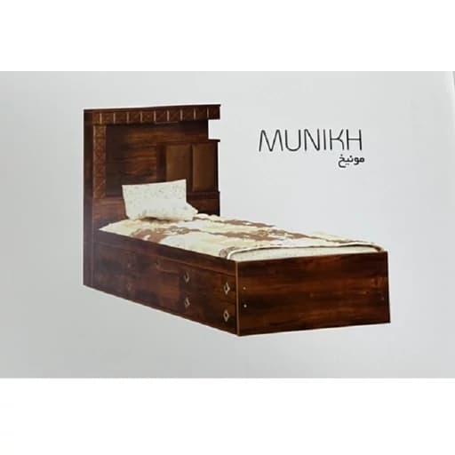 تخت خواب یک نفره مدل مونیخ بدون کفی و باکس و کشو-ارسال به شکل پس کرایه مبلمان فرنا مدل 1145141