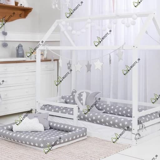 کلبه تخت کودک شیک مونته سوری با باربری ارسال میشه.سایز 130در 70 مبلمان فرنا مدل 1145132