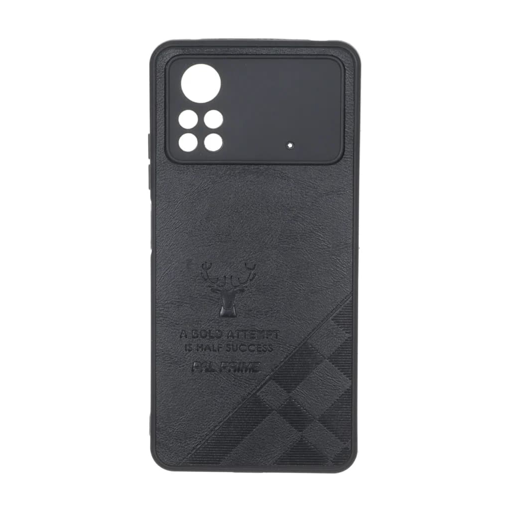 قاب طرح چرم گوزنی Pal Prime مدل Xiaomi Poco X4 Pro – مشکی — تصویر ۲
