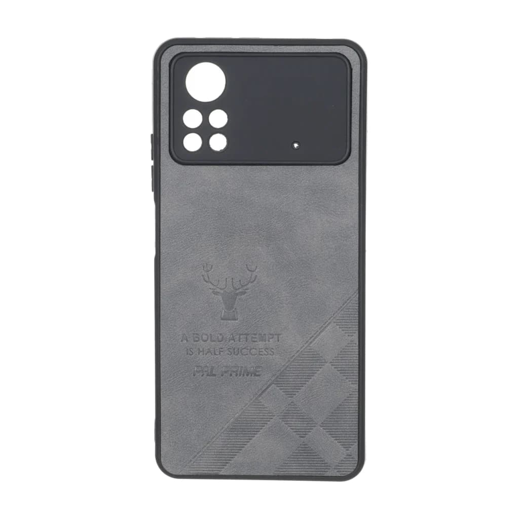 قاب طرح چرم گوزنی Pal Prime مدل Xiaomi Poco X4 Pro – خاکستری — تصویر ۲