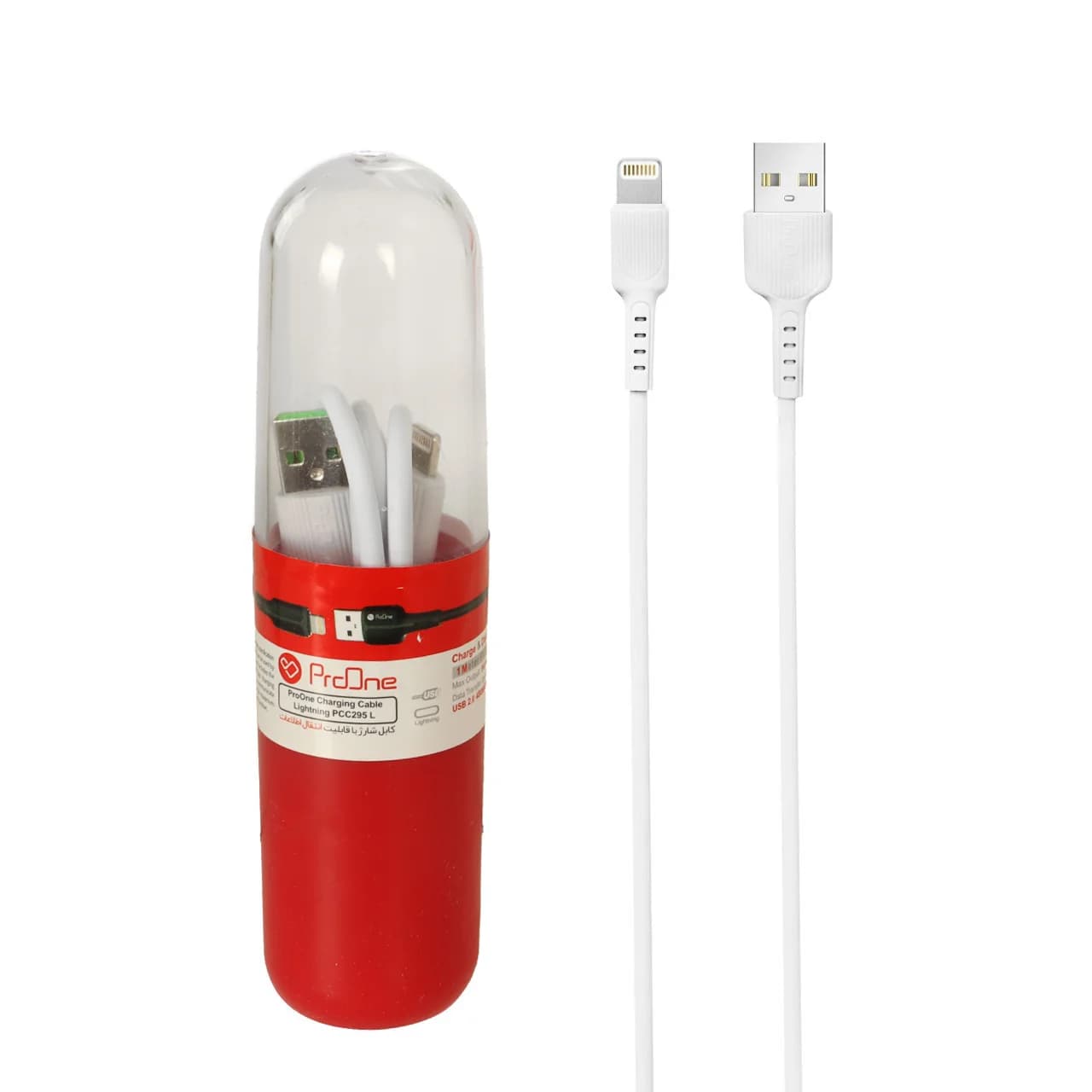 کابل شارژ و دیتا فست آیفون ProOne مدل PCC295L – سفید (بسته 12 عددی)