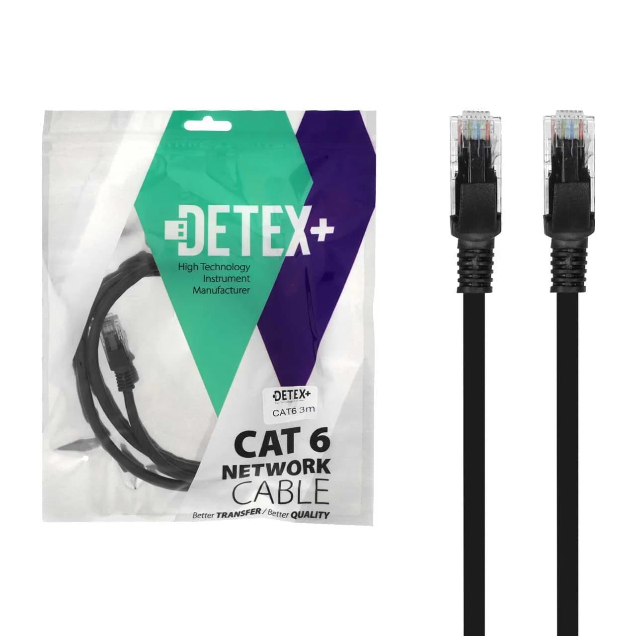 کابل شبکه 3 متری DETEX+ Cat6
