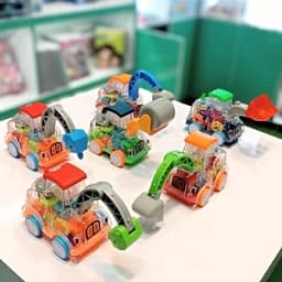 ماشین اسباب بازی چرخ دنده ای قدرتی عقب کش چراغدار ماشین چرخ دنده ای ماشین قدرتی اسباب بازی ماشین راه سازی ماشین عقب کش — تصویر ۳