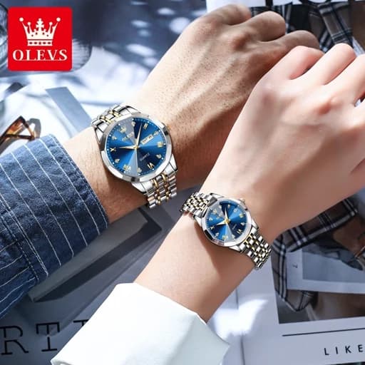 ست ساعت مچی زنانه و مردانه برند Olevs 9931 — تصویر ۴