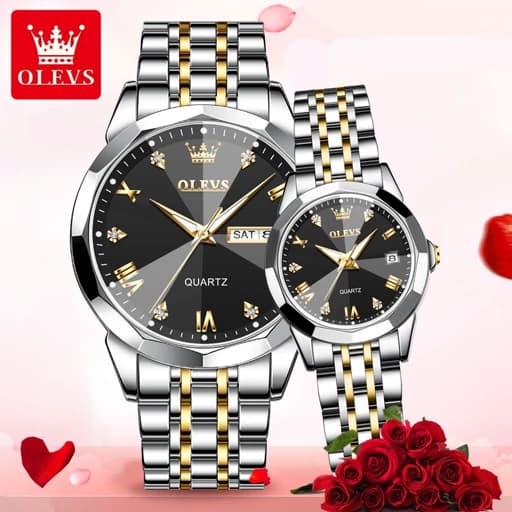 ست ساعت مچی زنانه و مردانه برند Olevs 9931