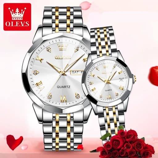 ست ساعت مچی زنانه و مردانه برند Olevs 9931 — تصویر ۲