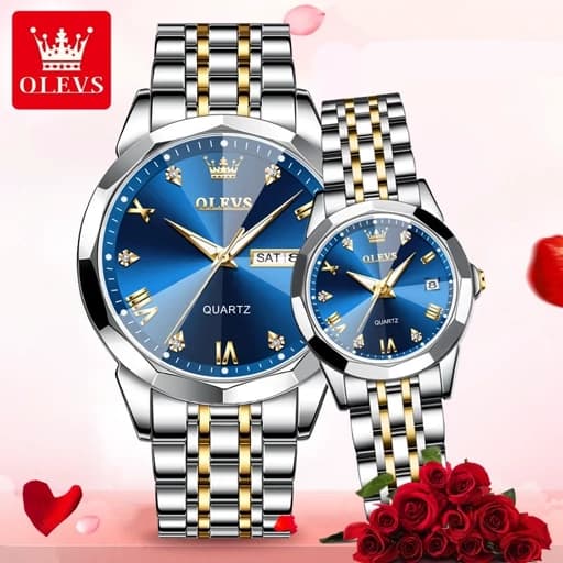 ست ساعت مچی زنانه و مردانه برند Olevs 9931