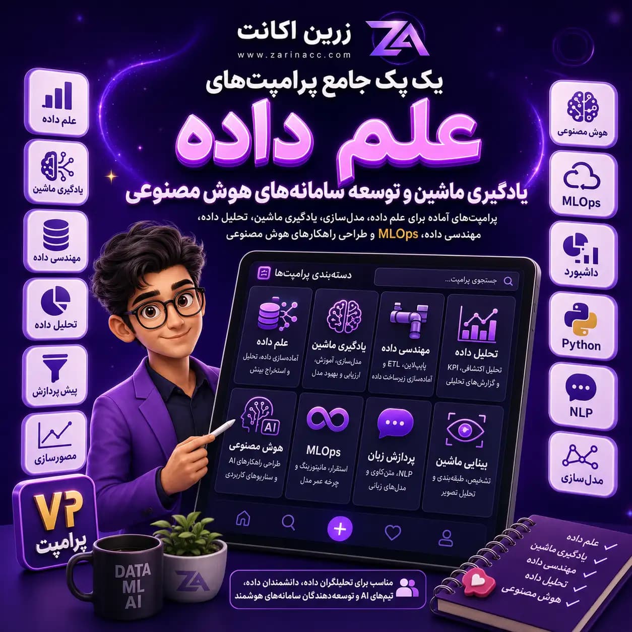 پک جامع پرامپت های علم داده، یادگیری ماشین و توسعه سامانه های هوش مصنوعی