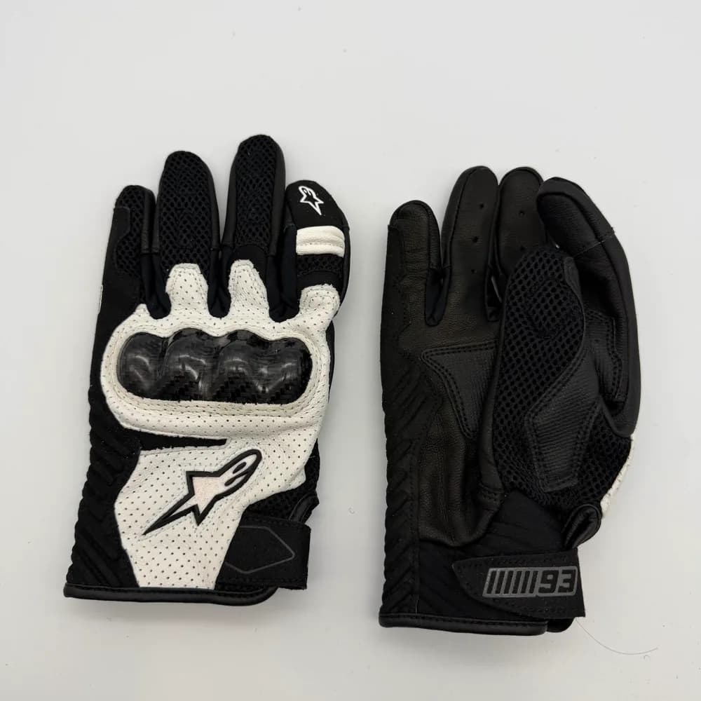 دستکش موتورسواری Alpinestars مدل ۴ سفید مشکی — تصویر ۲