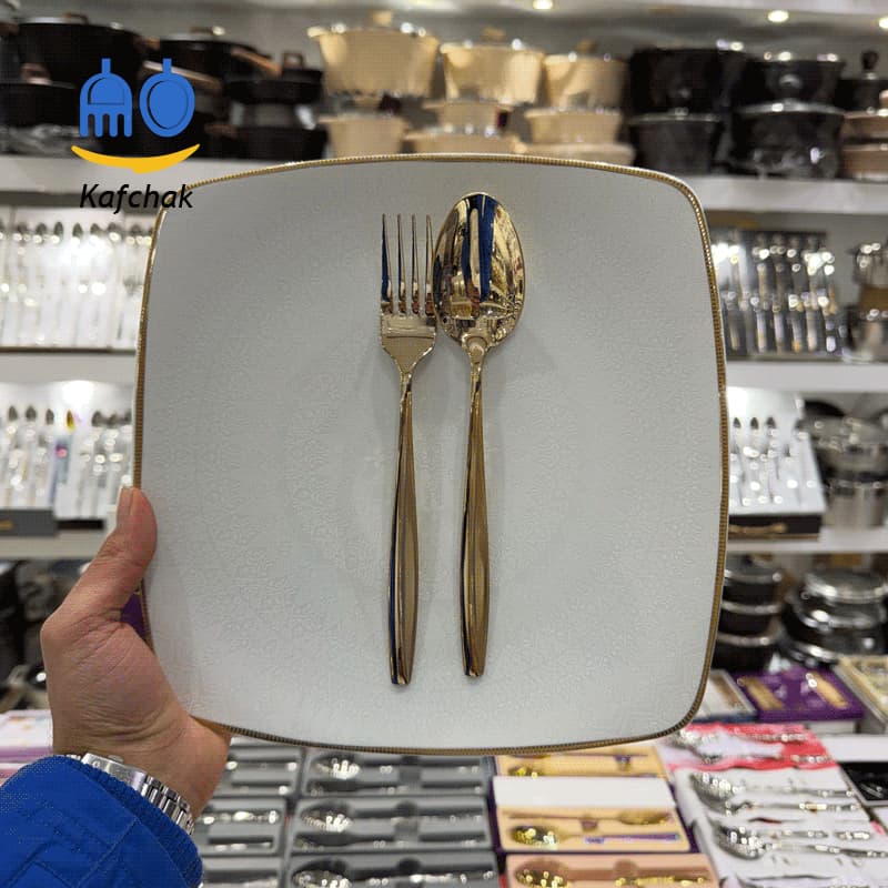 قاشق چنگال برند یونیک – مدل ماینز شامپاینی – استیل براق