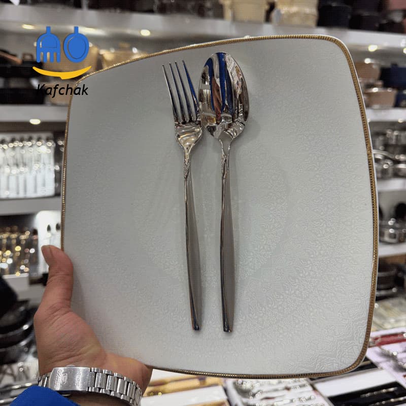 قاشق چنگال برند یونیک – مدل ماینز – استیل براق — تصویر ۳