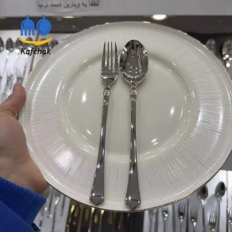 قاشق چنگال برند یونیک – مدل لندن – استیل براق — تصویر ۲