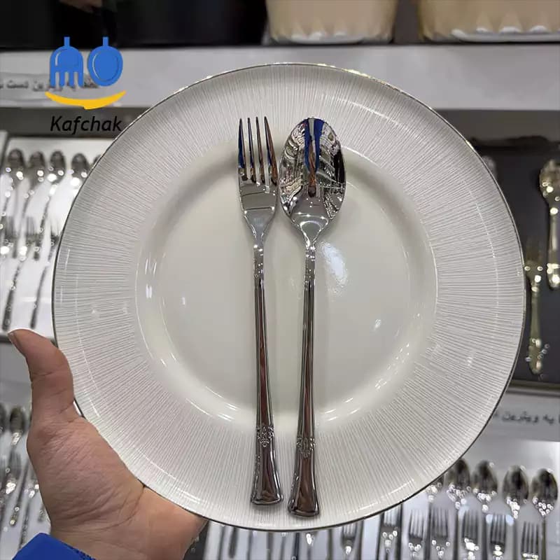 قاشق چنگال برند یونیک – مدل سلطنتی – استیل براق — تصویر ۲