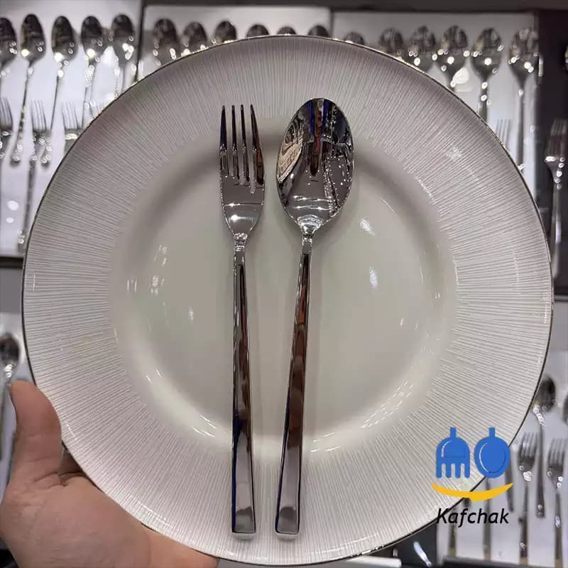 قاشق چنگال برند یونیک – مدل باواریا – استیل براق — تصویر ۴