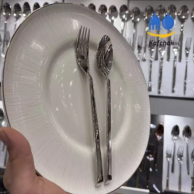 قاشق چنگال برند یونیک – مدل باواریا – استیل براق — تصویر ۵