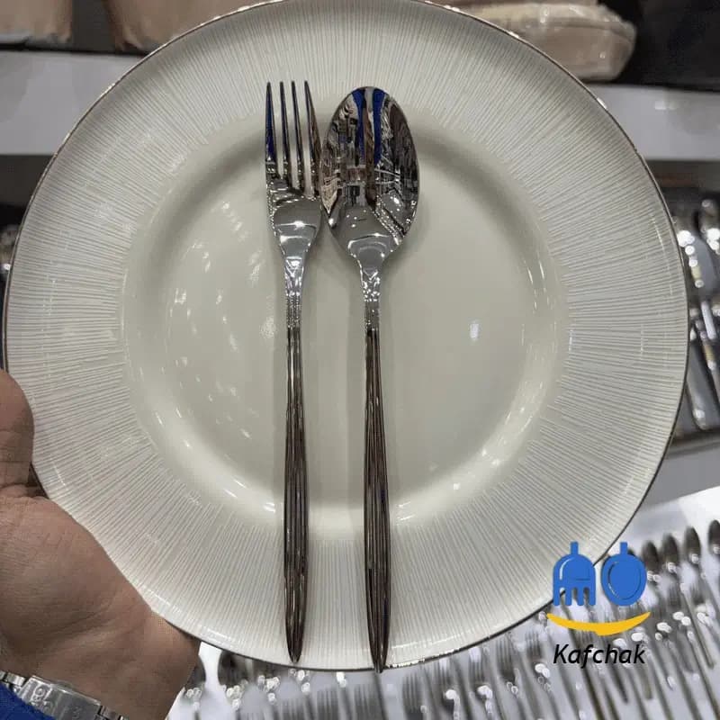 قاشق چنگال برند یونیک – مدل اسکار – استیل براق — تصویر ۲