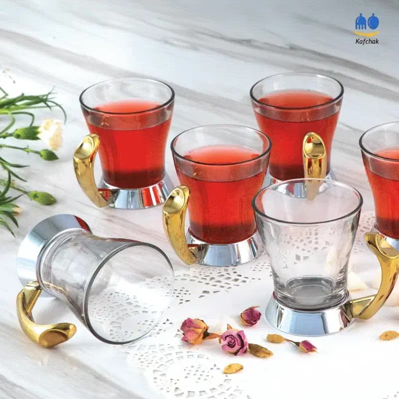 ست فنجان پرتی – مدل پافیلی – شیشه پیرکس زاماک — تصویر ۲