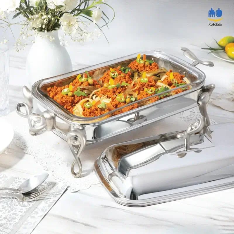 سوفله خوری پرتی سایز بزرگ – مدل ملودی – سیلور — تصویر ۲