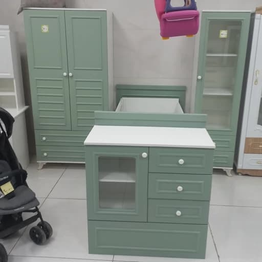 تخت کمد نوزادنوجوان سرویس خواب نوزاد کمد ویترین میزتحریر دراور میز آرایش کتابخانه سرویس خواب نوزادی تخت وکمدکودک تخت کمد مبلمان اورلین مدل 975896