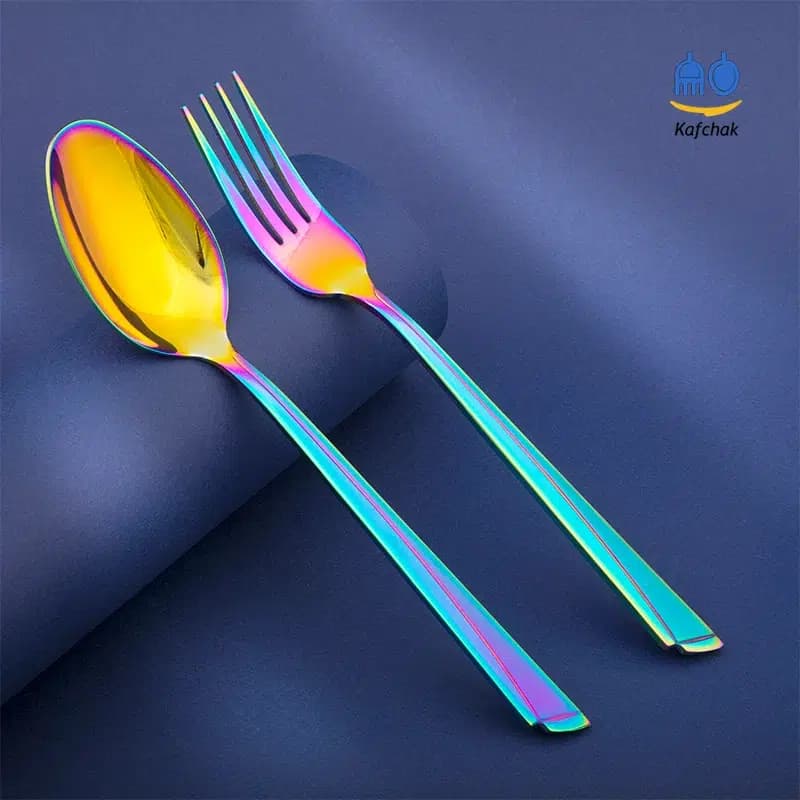 قاشق و چنگال یونیک – مدل ناخنی – هفت رنگ