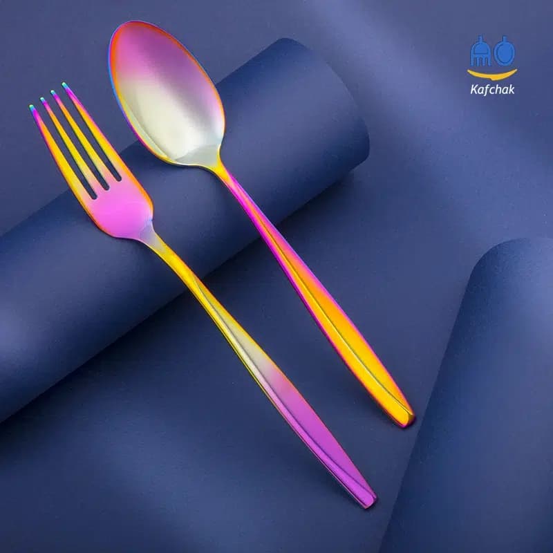 قاشق و چنگال یونیک – مدل ماینز – هفت رنگ