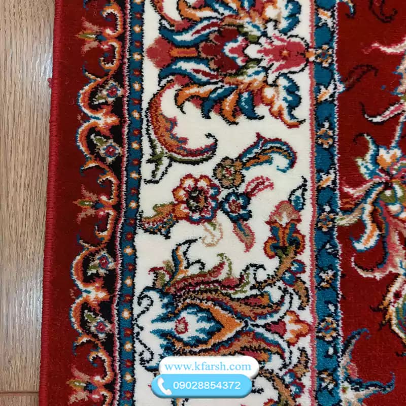 فرش کناره قرمز طرح شاهان 700شانه — تصویر ۴