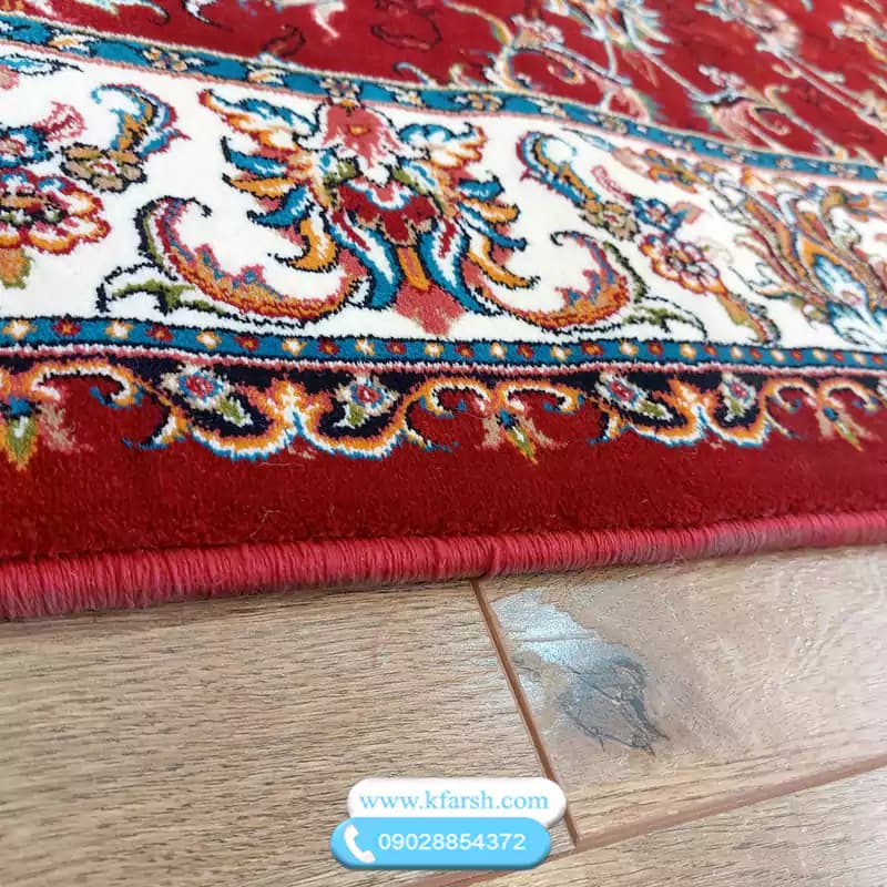 فرش کناره قرمز طرح شاهان 700شانه — تصویر ۳