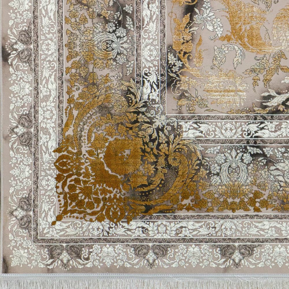 فرش ماشینی افشان کهنه نما 1200 شانه کاشان کد 12842 — تصویر ۴