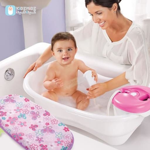 وان حمام نوزادی دوشدار سامر امریکا با اسانشور رنگ سفید صورتی summer bathtub pink