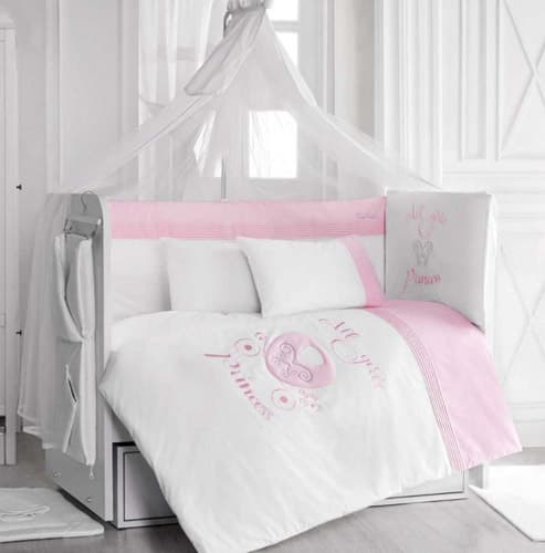 سرویس خواب نوزادی پیرگاردین گارددار سوپر لوکس میکروفایبر 9 تکه اصل ترکیه pierrecardin pink for princess