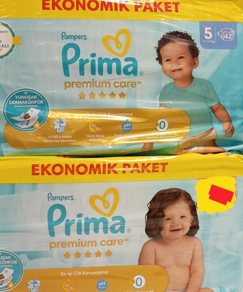 پوشک پمپرز پریما اصل پنج ستاره سایز 5 بسته بندی 42 عددی pampers prima — تصویر ۲