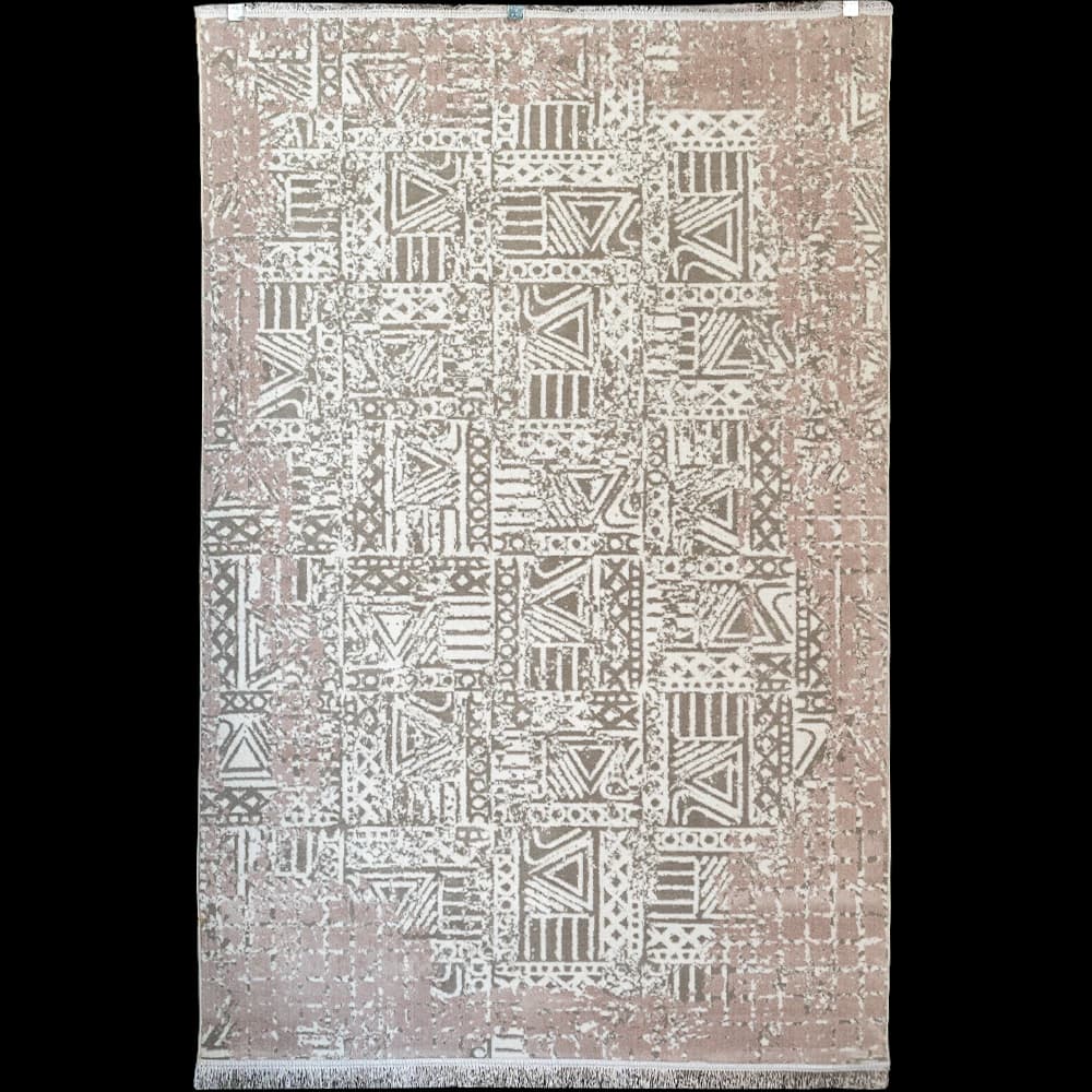 فرش مراکشی 500 شانه کاشان طرح سنتی کرم نسکافه ای کد 50570AL