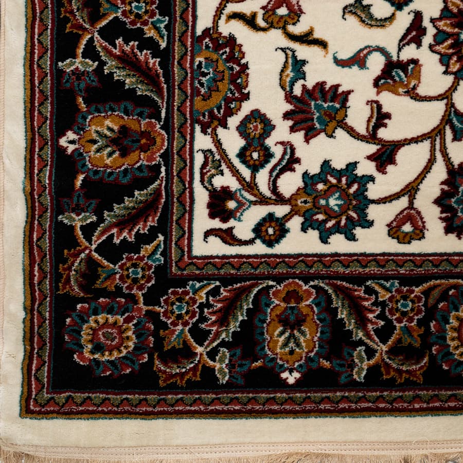 گبه ماشینی 340 شانه کاشان طرح افشان کرم کد 831 — تصویر ۲