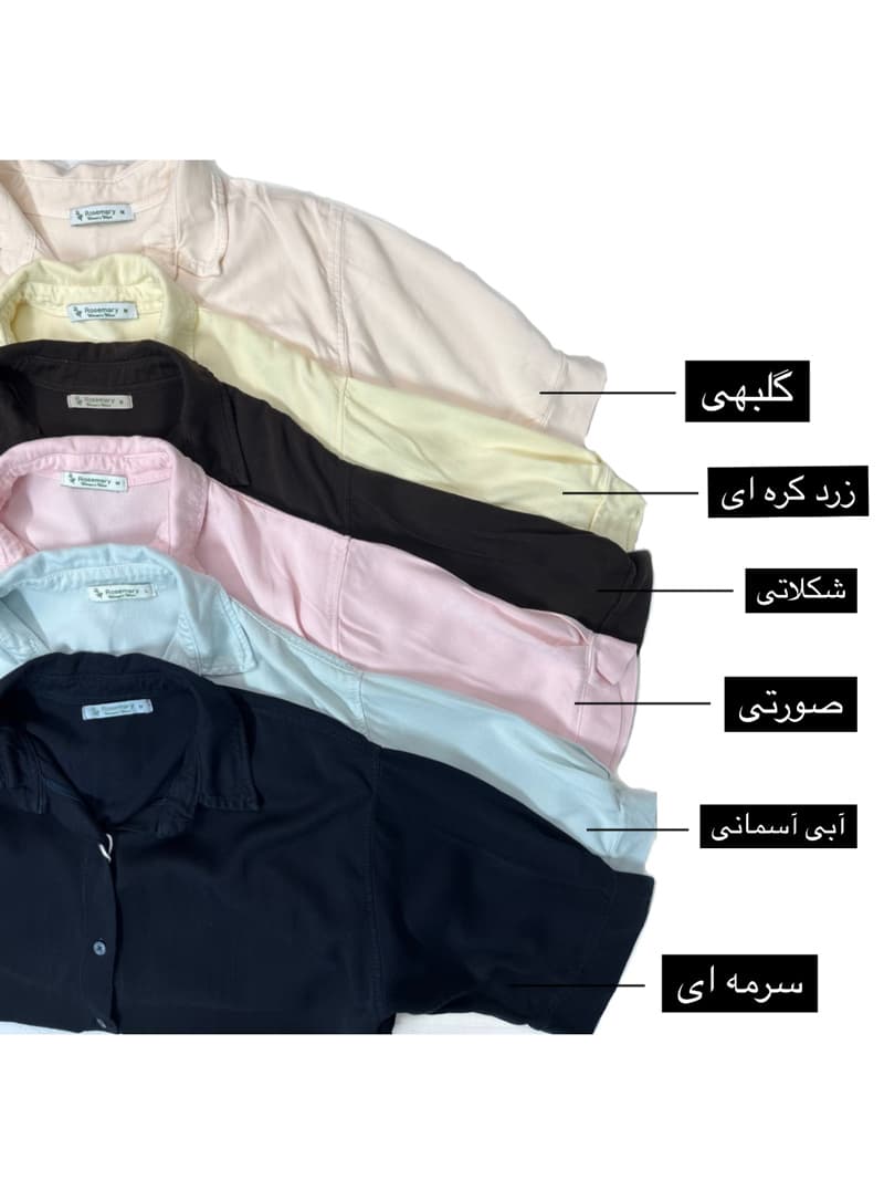 شومیز زنانه کراپ پارچه سیلک رنگ متنوع — تصویر ۲