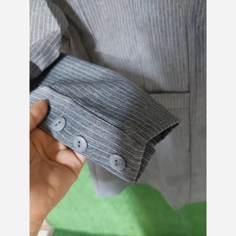 ست اداری اطلس جنس پرشیادونخ اعلا رنگ طوسی و دودی — تصویر ۴
